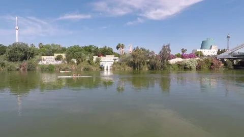 Seville Magic Island Stock Footage 147132133