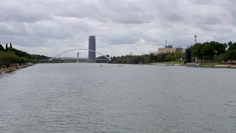 Seville river in Spain Stock Footage 124710255