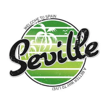 Seville typography design vector, for t-shirt, poster and other uses Stock Illustration