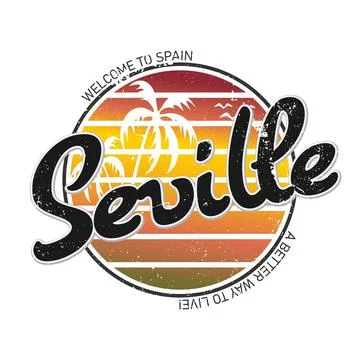 Seville typography design vector, for t-shirt, poster and other uses Stock Illustration