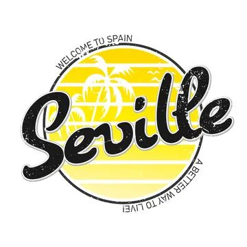 Seville typography design vector, for t-shirt, poster and other uses Stock Illustration
