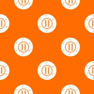 Sew button pattern vector orange 스톡 일러스트