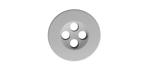 Sew-on buttons isolate, graye sewing and needlework tool, close-up, cut-out item Stock Illustration