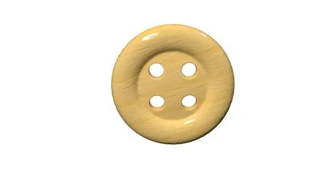 Sew-on buttons isolate, yellow sewing and needlework tool, close-up, cut-out Stock Illustration