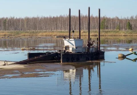 Sewage barge Stock Photos
