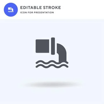Sewage icon vector, filled flat sign, solid pictogram isolated on white, logo Illustrazione stock