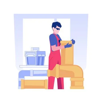 Sewage installation isolated concept vector illustration. Stock Illustration