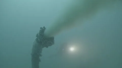 Sewage Pipeline pumping raw sewage into the ocean, Cape Town, South Africa #3 Stockbeeldmateriaal 319829126