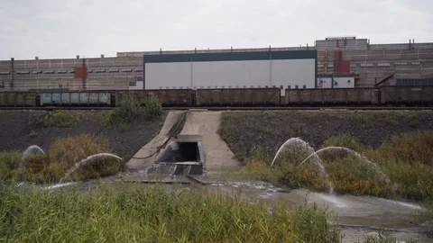 Sewage storage of mining and processing plant Stock Footage 95149207