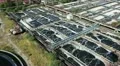Sewage treatment plant from above view HD Footage