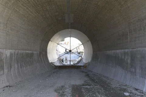 Sewer construction in hydraulic engineering Stock Photos