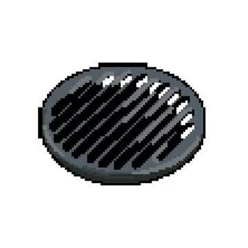 Sewer drainage grate pixel art vector illustration Stock Illustration