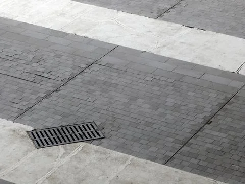 Sewer Grill on the Floor Stock Photos