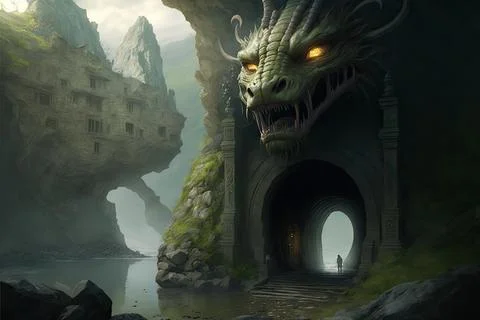A Sewer In The Hills Stock Illustration