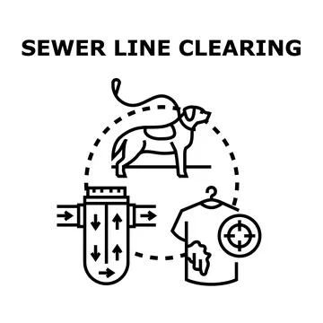 Sewer line clearing service concept vector illustration Stock Illustration