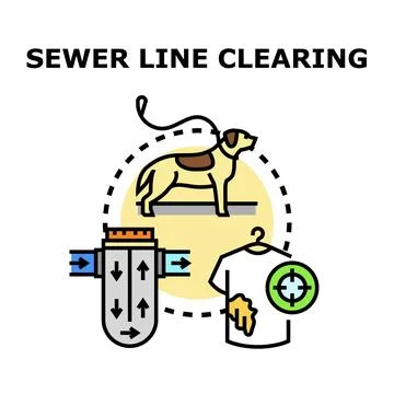 Sewer line clearing service concept vector illustration Stock Illustration