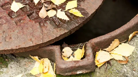 Sewer manhole. Timelapse Stock Footage 33625638