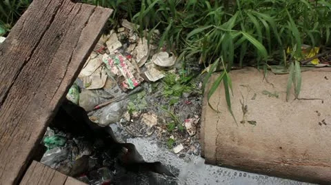 Sewer Output Drain End Stock Footage 20067668