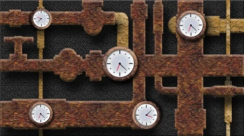 The sewer pipe and clock Stock Footage 49407925