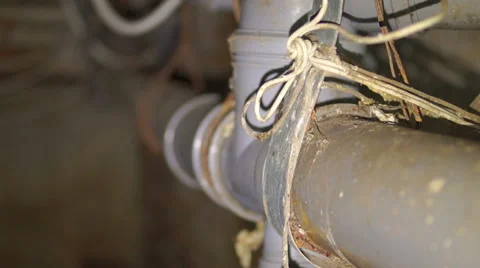 Sewer pipe in a dark house Video stock 45588182