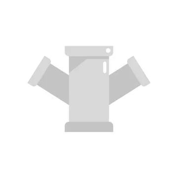 Sewer pipe icon flat vector. Water pipeline Stock Illustration