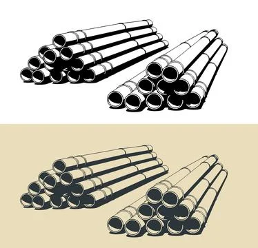 Sewer pipes illlustrations Stock Illustration