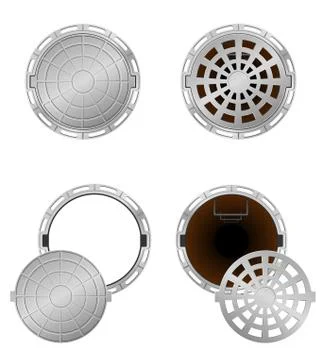 Sewer pit with a hatch vector illustration Stock Illustration
