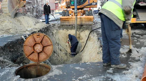 Sewer repair Stock Footage 34546414
