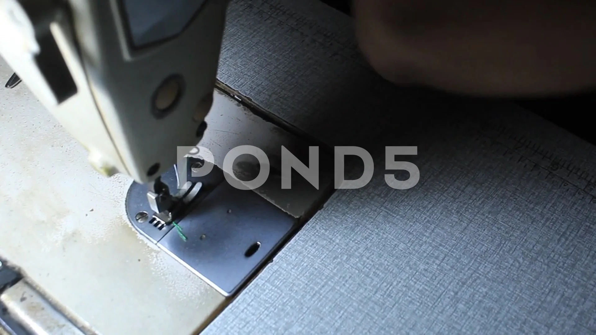 Woman Hand on Sewer Stitch on Cloth usin, Stock Video