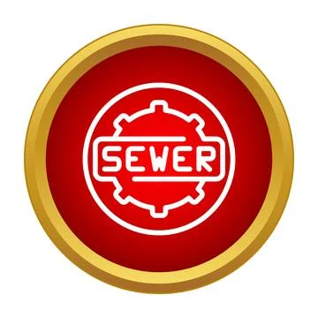 Sewer system network infrastructure utility line icon Stock Illustration