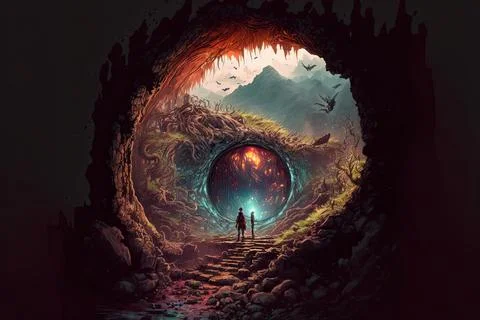 A Sewer On A Volcano Stock Illustration