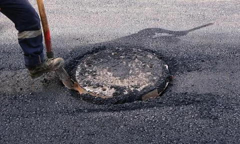 Sewer work. Foto stock