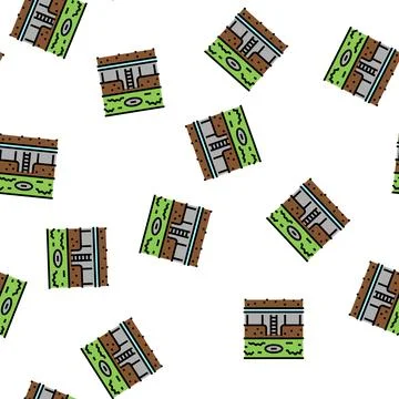 Sewerage communication land vector seamless pattern Stock Illustration
