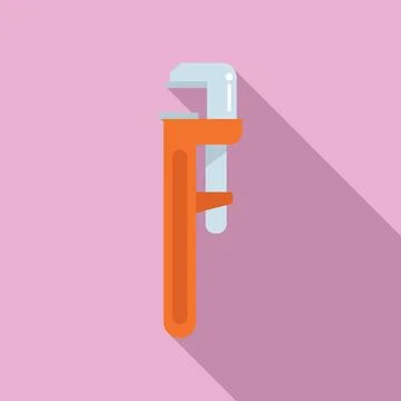 Sewerage key icon flat vector. Pipe sewer Stock Illustration