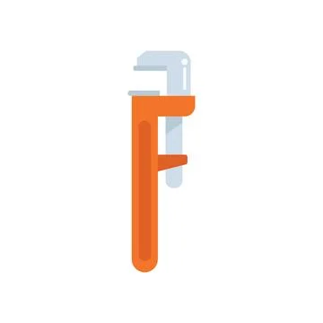 Sewerage key icon flat vector. Pipe sewer Stock Illustration