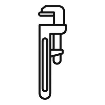 Sewerage key icon outline vector. Pipe sewer Stock Illustration