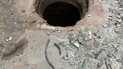 Sewerage, open hatch 库存影片 143621751