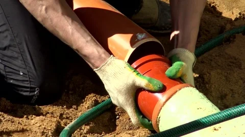 Sewerage pipes for drainage. Stock Footage 76913277