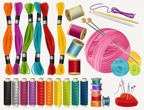 Sewing accessories Stock Illustration