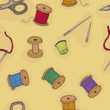 Sewing accessories. Stock Illustration