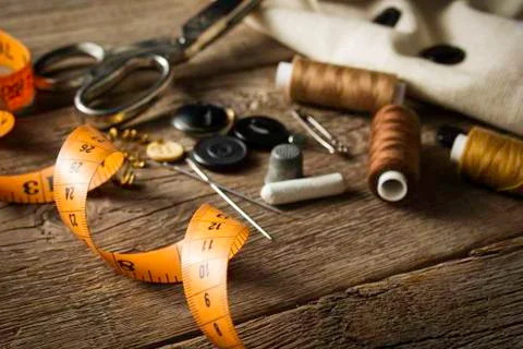 Sewing accessories Stock Photos
