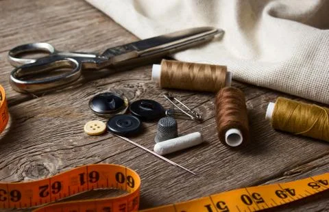 Sewing accessories Stock Photos