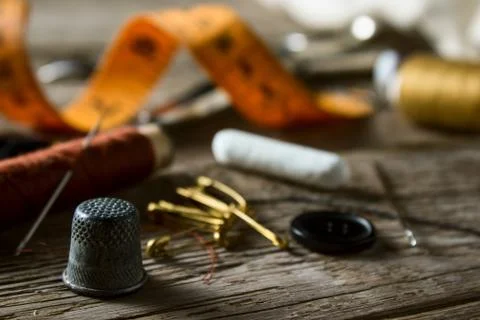 Sewing accessories Stock Photos