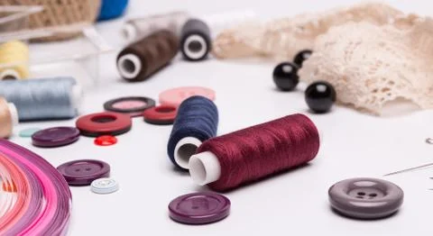 Sewing accessories Stock Photos