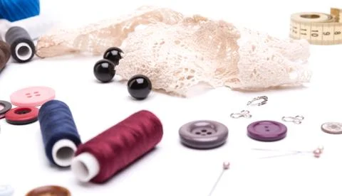 Sewing accessories Stock Photos