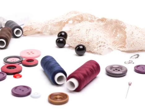 Sewing accessories Stock Photos