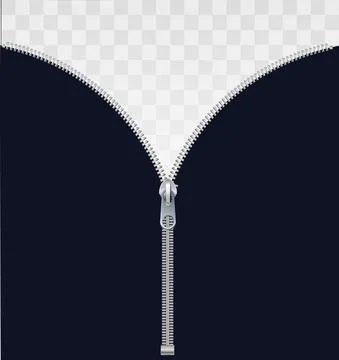 Sewing accessory zipper on a transparent background. Stock vector illustration. Stock Illustration