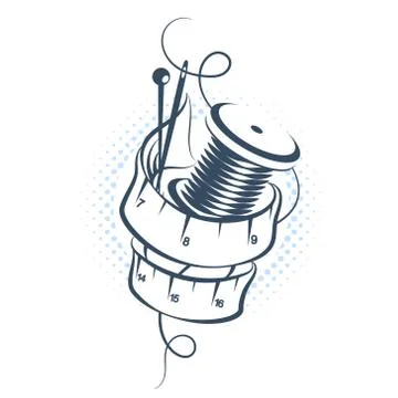 Sewing and cutting set Stock Illustration