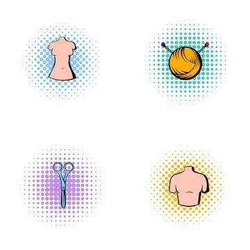 Sewing and knitting tools creating a fashion concept Ilustração Stock