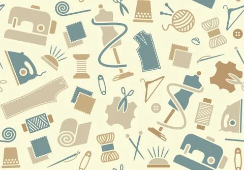 Sewing and needlework background Stock Illustration